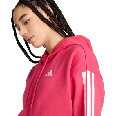 4. Bluza damska adidas Essentials 3-Stripes Full-Zip Fleece Hoodie różowa KF6272