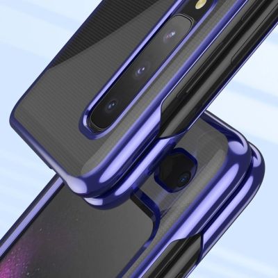 8. Plating Case hard case pokrowiec etui z metaliczną ramką Samsung Galaxy Fold niebieski