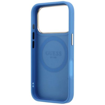 7. Etui Guess 4G with Stripe Round and Classic Logos MagSafe na iPhone 17 Pro / 18 Pro - niebieskie