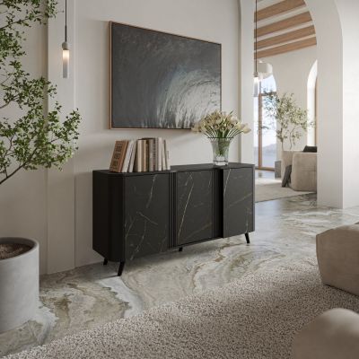 3. Komoda VOLARE 151x39x75 czarny/san sebastian