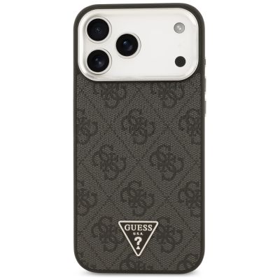 3. Etui Guess 4G Triangle Logo MagSafe na iPhone 17 Pro Max / 18 Pro Max - czarno-srebrne