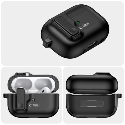 4. Etui Tech-Protect Slim Hook z karabińczykiem na Apple AirPods Pro 1 / 2 - czarne