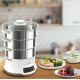 19. Tefal Convenient Series Deluxe VC502D szybkowar parowy 3 kosze, Blat 900 W Stal nierdzewna, Biały