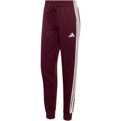 2. Spodnie damskie adidas Essentials 3-Stripes Fleece Slim bordowe KF8321