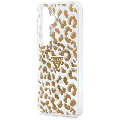 6. Etui Guess IML Leopard Print Triangle MagSafe na Samsung Galaxy S26 - brązowe