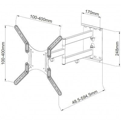 17. TECHLY UCHWYT ŚCIENNY TV LED/LCD 23-55 CALI 45KG O