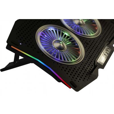 3. INCA Notebook KĂĽhler 2x 115x15mm LĂĽfter/RGB/1200RPM/2xUSB sw retail