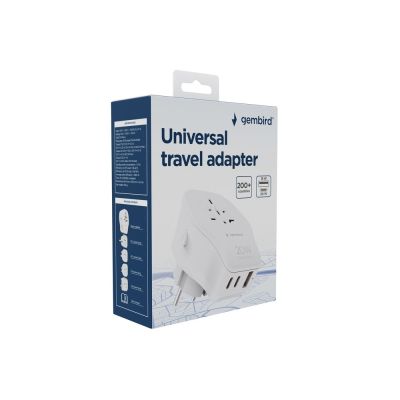 8. GEMBIRD UNIWERSALNY ADAPTER PODRÓŻNY 20 W, BIAŁY