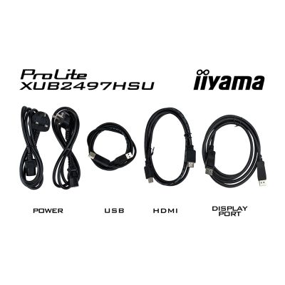 10. Iiyama TFT XUB2497HSU IPS 24'' HDMI/DP/2xUSB/hoev/weiß - Płaski ekran - 60.5 cm