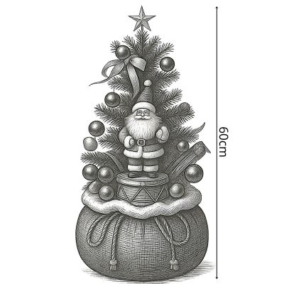 6. CHOINKA DEKORACYJNA 60CM 25LED TIMER - MIKOŁAJ