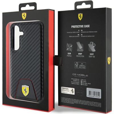 8. Etui Ferrari Carbon Stitched Bottom na Samsung Galaxy S24 - czarne