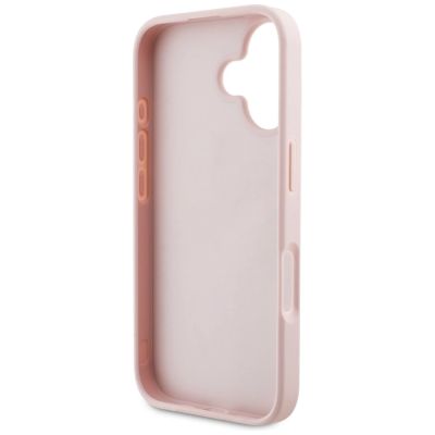 7. Etui Guess Grained Roses Big 4G logo na iPhone 16 - różowe
