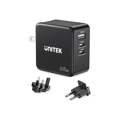 7. UNITEK ŁADOWARKA GAN, PD 65W 2X USB-C, USB-A