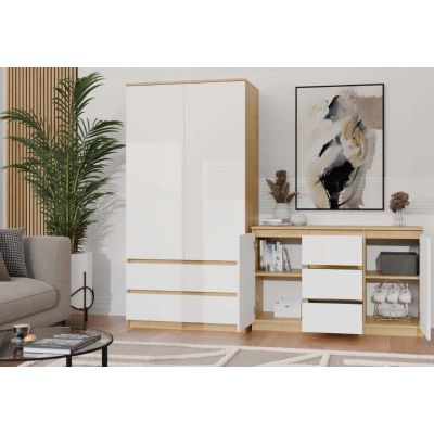 9. KOMODA 2 DRZWI 3 SZUFLADY ARTISAN/BIEL KOMPLET