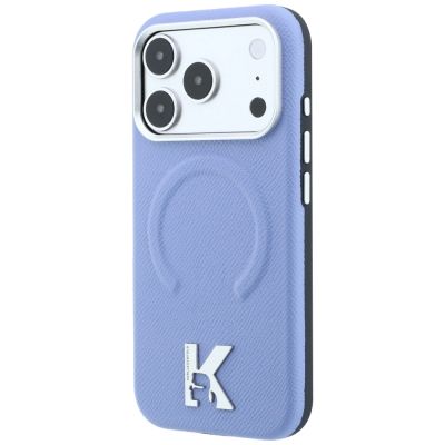 2. Etui Karl Lagerfeld Grained Embossed Ring & Kameo Logo MagSafe na iPhone 18 Pro / 17 Pro - jasnoniebieskie