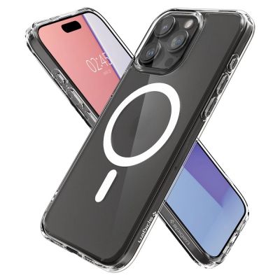7. Etui Spigen Ultra Hybrid Mag z MagSafe na iPhone 15 Pro - przezroczysto-matowe