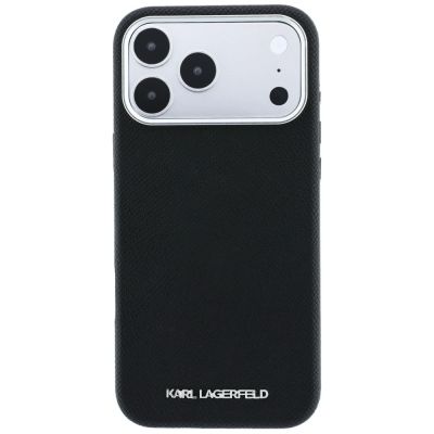 3. Etui Karl Lagerfeld Grained Elongated Logo MagSafe na iPhone 17 Pro / 18 Pro - czarne