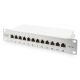 2. Digitus Panel krosowy (patch panel) 10'' 12x RJ45, LSA poziom, kat.6A, ekranowany, 1U, szary, prowadnica kabli