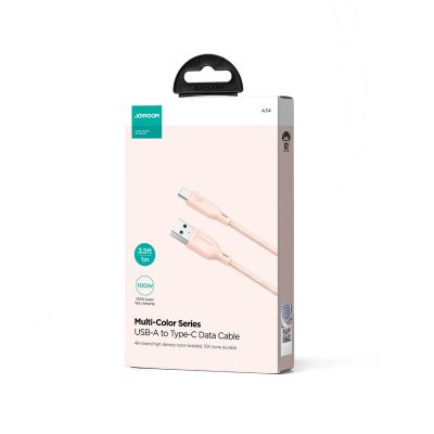 2. Kabel Joyroom Multi-Color Series S-A34 USB-A / USB-C 100W 1m - różowy