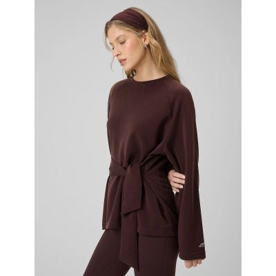 4. Bluza regular z wiązaniem i modalem damska 4F 4FRSS26TSWSF2784-80S