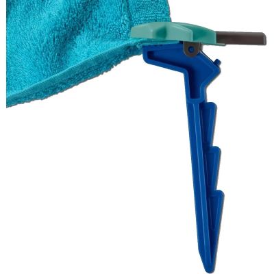 5. ŚLEDZIE KLIPSY UCHWYTY DO RĘCZNIKA PLAŻOWEGO KOCA 4 SZT NIEBIESKIE PALMY