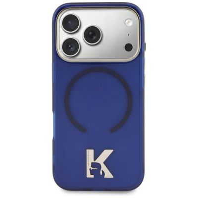 3. Etui Karl Lagerfeld IML K Head Logo MagSafe na iPhone 17 Pro - niebieskie