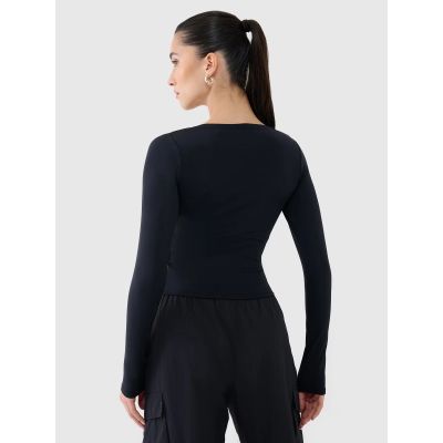 3. Longsleeve slim gładki damski 4F 4FRSS25TLONF511-20S