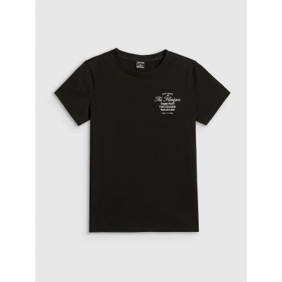 T-shirt regular z nadrukiem damski 4F 4FRSS26TTSHF4537-20S