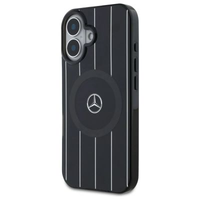 2. Etui Mercedes MB Double Layer Crossed Lines MagSafe na iPhone 16 - czarne