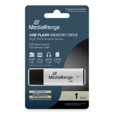 3. MediaRange MR1905-1 pamięć USB 1 TB USB Typu-A 3.2 Gen 1 (3.1 Gen 1) Czarny, Srebrny