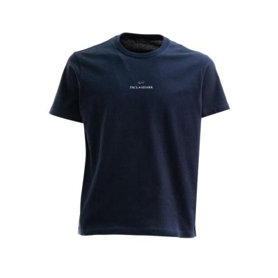 6. Paul&Shark T-shirt bawełniany męski granatowo-złoty 99311008-50E - klasyczny krój, logo