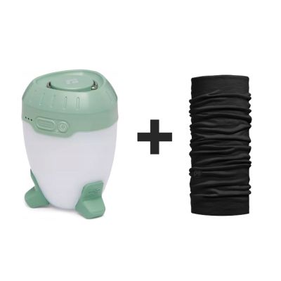 8. Latarka lampka biwakowa Black Diamond ORBITER 450 LANTERN Desert Sage + BUFF Chusta wielofunkcyjna MERINO LIGHTWEIGHT SOLID BLACK