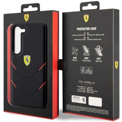 8. Etui Ferrari Hot Stamp Lines na Samsung Galaxy S23 - czarne
