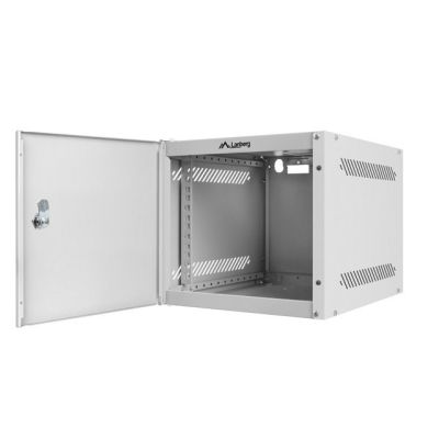 5. LANBERG SZAFA WISZĄCA RACK 10" 4U 280X310 SZARA, DRZWI METALOWE (FLAT PACK) WF10-2304-00S