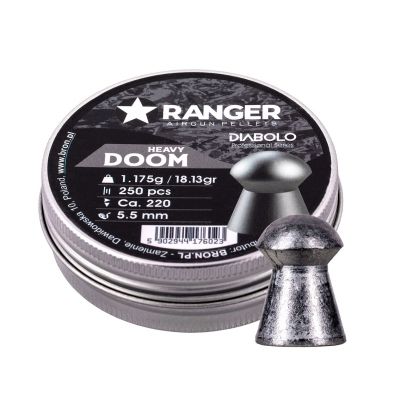 4. Śrut 5,5 mm RANGER Diabolo Doom Heavy płaski 250 szt. 1,175 g