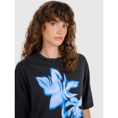 3. T-shirt oversize z nadrukiem damski  4F 4FRSS25TTSHF2747-20S