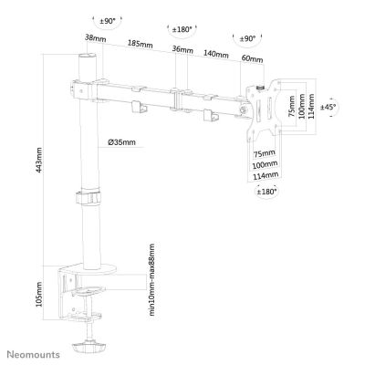 14. Neomounts FPMA-D550BLACK akcesorium do montażu monitorów