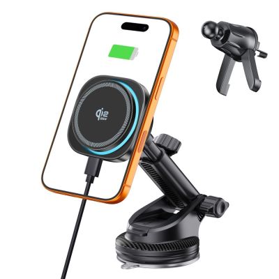2. Uchwyt samochodowy Tech-Protect V20 MagSafe na szybę / kratkę nawiewu / deskę rozdzielczą 25W QI2.2 - czarny