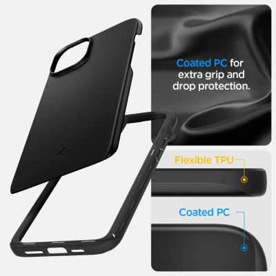 11. Etui Spigen Thin Fit na iPhone 15 Plus - czarne