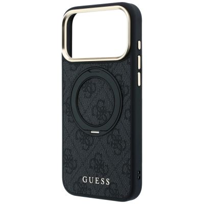 6. Etui Guess Ring Stand 360 4G Classic Logo MagSafe na iPhone 17 Pro / 18 Pro - czarne