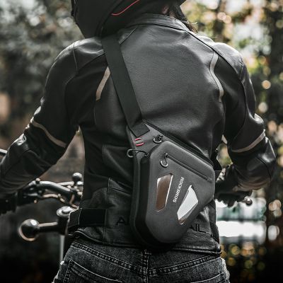 4. Torba motocyklowa Rockbros na nogę, udo, pas, ramię - czarna