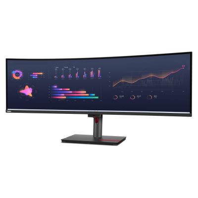 4. Lenovo ThinkVision P49w-30 monitor komputerowy 124,5 cm (49") 5120 x 1440 px Dual WQHD LED Czarny
