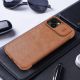 20. Nillkin Qin Leather Pro Case etui iPhone 14 Plus osłona na aparat kabura pokrowiec obudowa z klapką brązowy