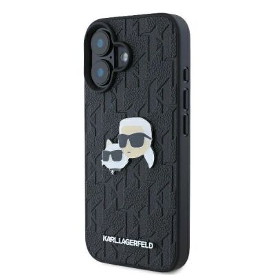 2. Etui Karl Lagerfeld Monogram Karl & Choupette Head Pin na iPhone 16 - czarne
