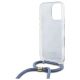 6. Etui Guess Crossbody Cord 4G Print ze smyczą na iPhone 16 Pro - niebieskie