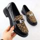 Skórzane półbuty w panterkę lordsy lakierowane czarne Vinceza  66790