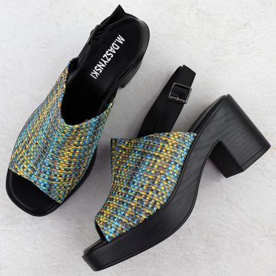 9. Sandały damskie na słupku plecionki M.Daszyński MR23126-7