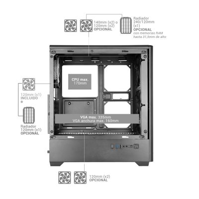 21. TACENS MARS MC-QUANTUM 3xFDB120+1xARGB120 USB-C ATX-obudowa/cases