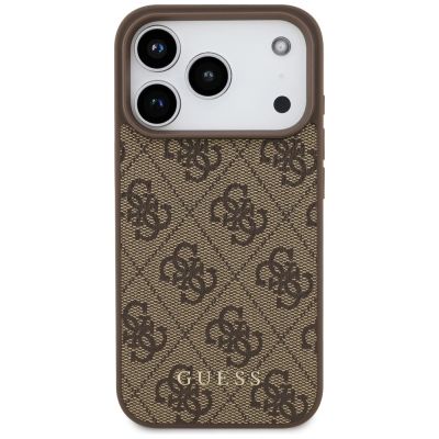 3. Etui Guess 4G Classic na iPhone 17 Pro / 18 Pro - brązowe