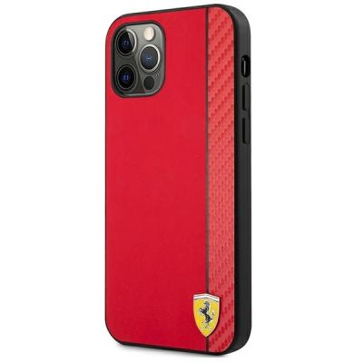2. Etui Ferrari On Track Carbon Stripe na iPhone 12 Pro Max - czerwone